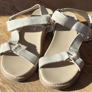 Joie Winona Beige Suede Strap Sandals